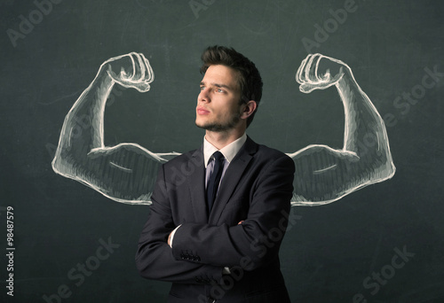 wondering with sketched strong and muscled arms
