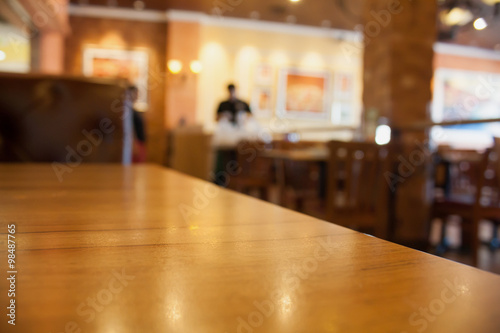 restaurant blur with bokeh background
