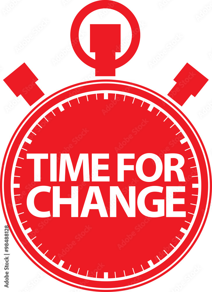 Time for change stopwatch red icon, vector illustration Time for change stopwatch red icon, vector illustration