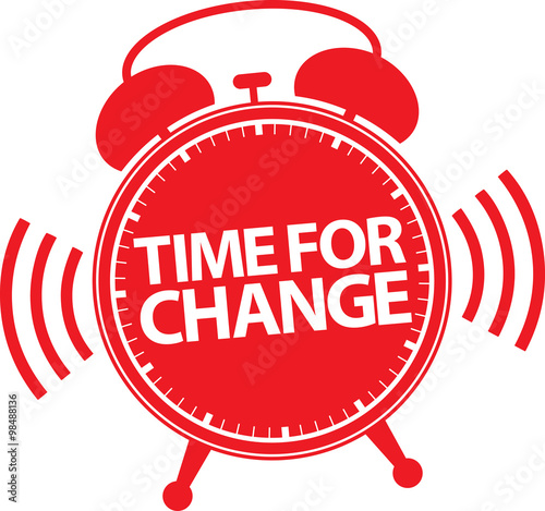 Time for change alarm clock icon, vector illustration