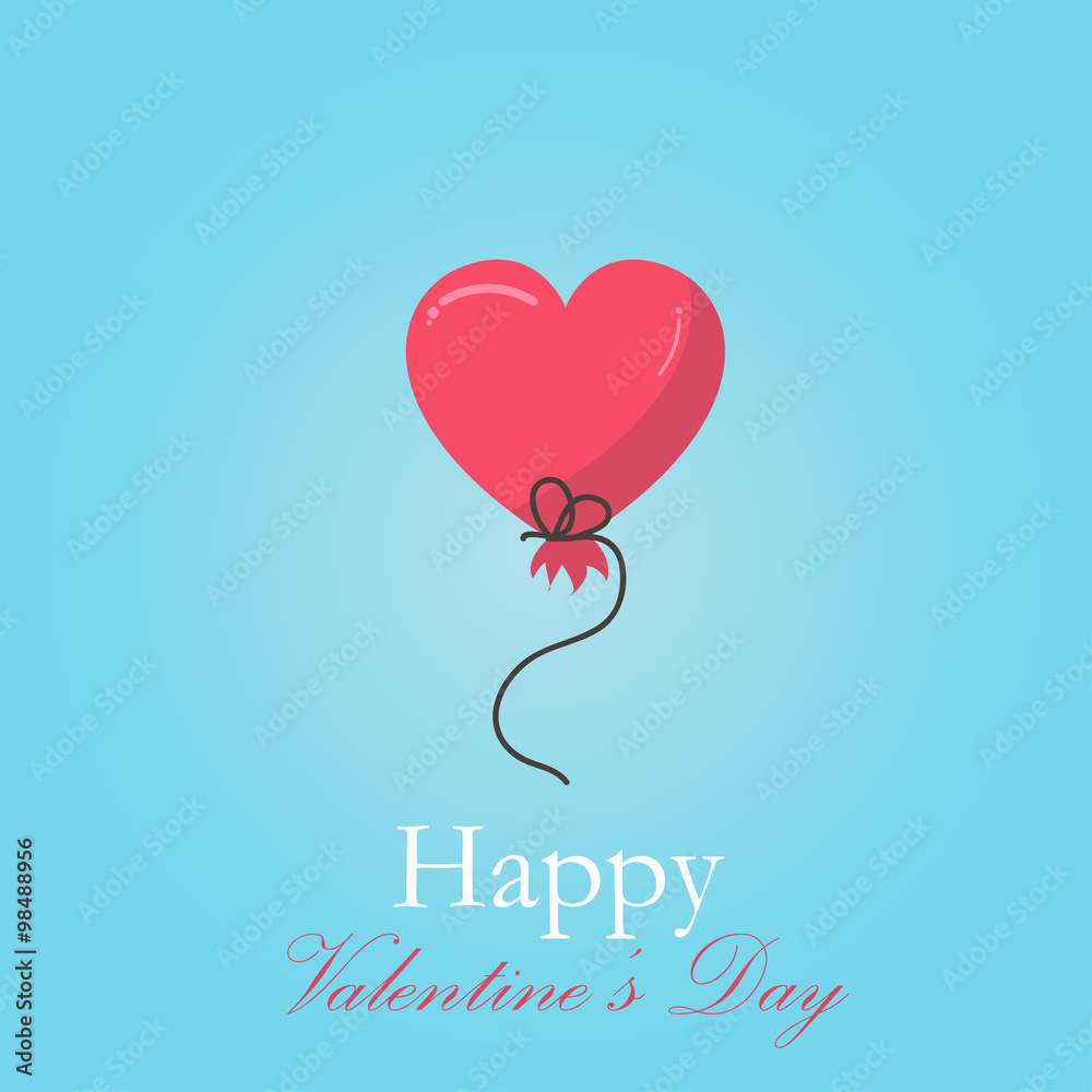 Greeting card for Valentines day with red hearts balloons. Perfect for decoration postcards, brochures, textiles Greeting card for Valentines day with red hearts balloons. Perfect for decoration postcards, brochures, textiles