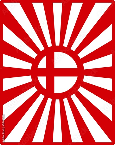 England flag on sun rays backdrop