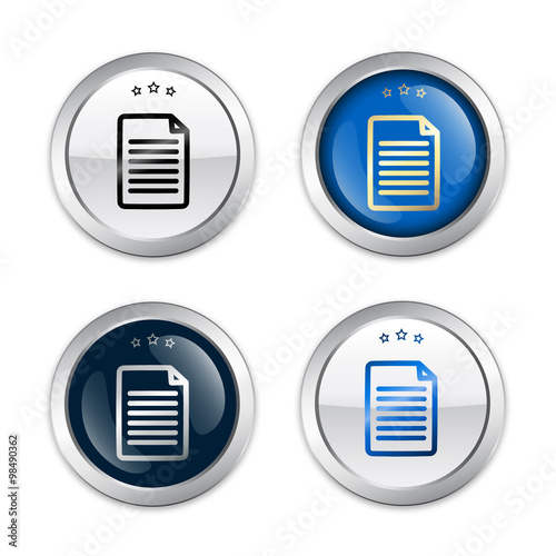 Document seals or icons. Glossy silver seals or buttons.