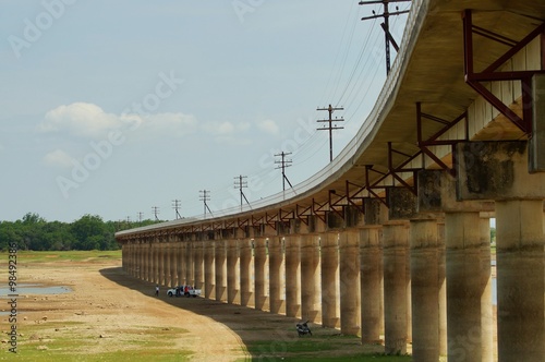 Railway bridge over river.