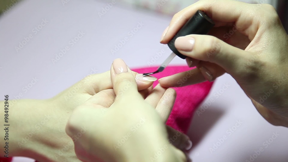 Manicure. Beauty saloon. Close-up.