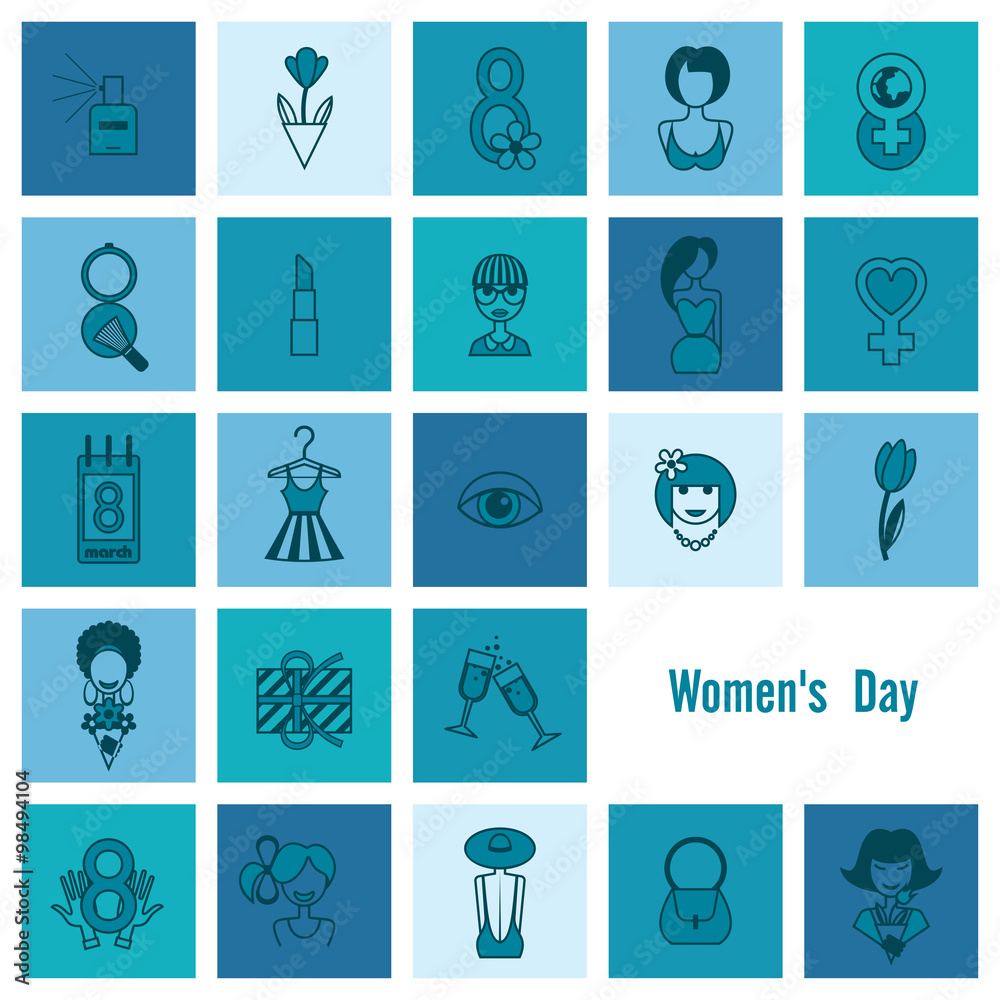 Womans Day Icon Set Womans Day Icon Set