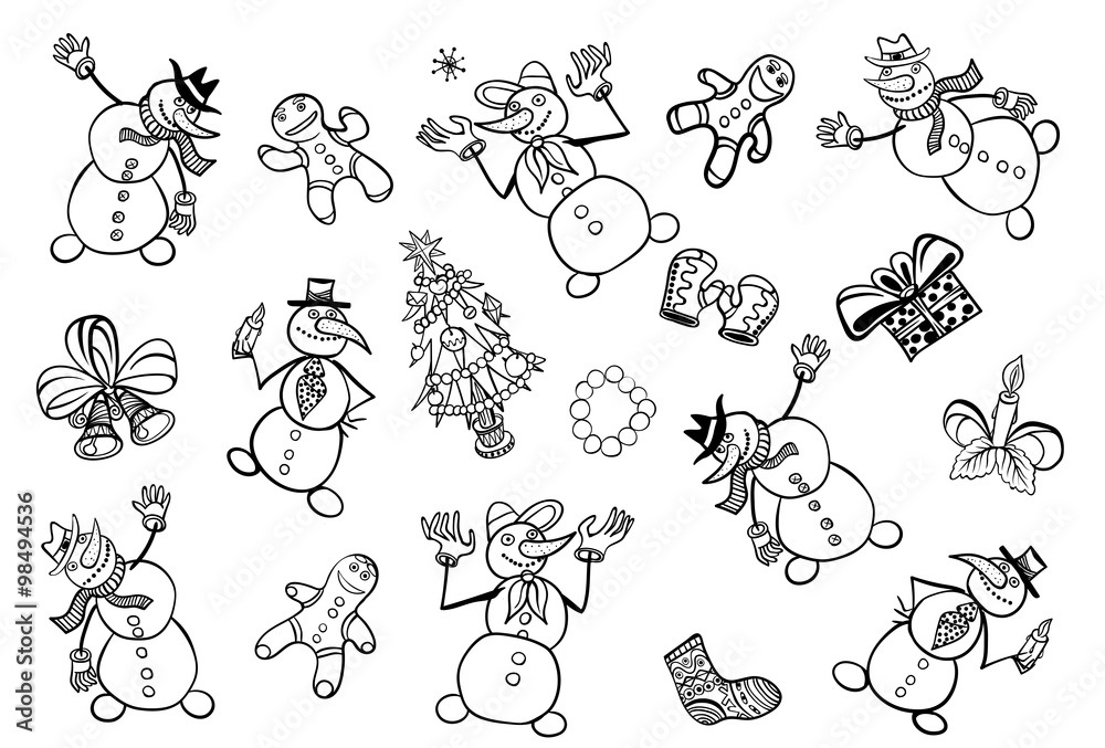 vector image Christmas objects on white background vector image Christmas objects on white background