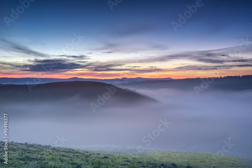 Misty sunrise