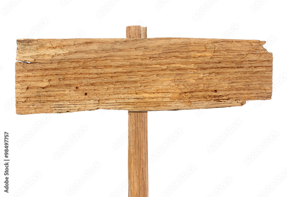 Wooden sign isolated on white Wooden sign isolated on white