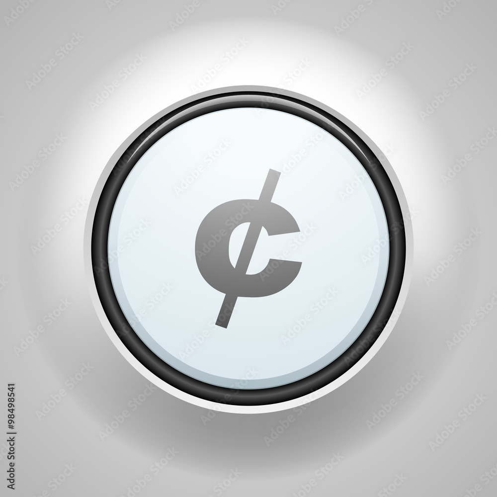 Cent sign button illustration Cent sign button illustration