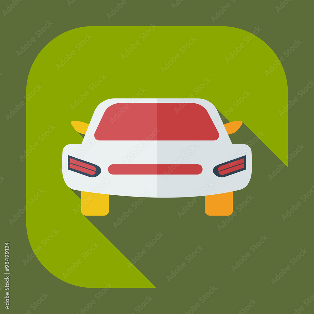 Flat modern design with shadow icons car