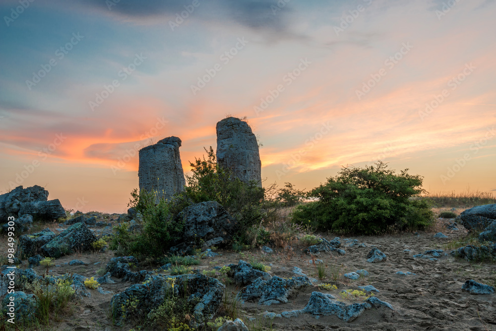 Pobiti kamani - phenomenon rock formations in Bulgaria near Varna