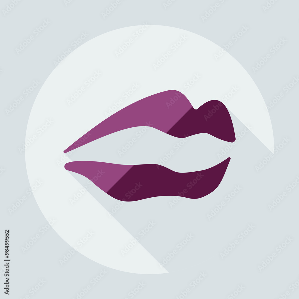 Flat modern design with shadow icons lips