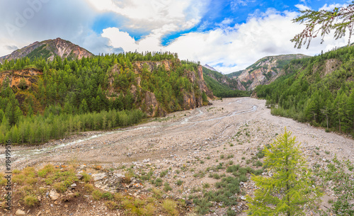 A wizened river in the mountains. photo