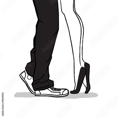 Couple Kissing - Valentine's Day Illustration, vector EPS10