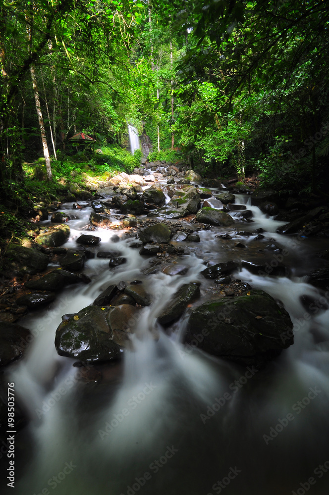 Waterfall in Borneo, Mahua Waterfall in Tambunan Kinabalu National Park.