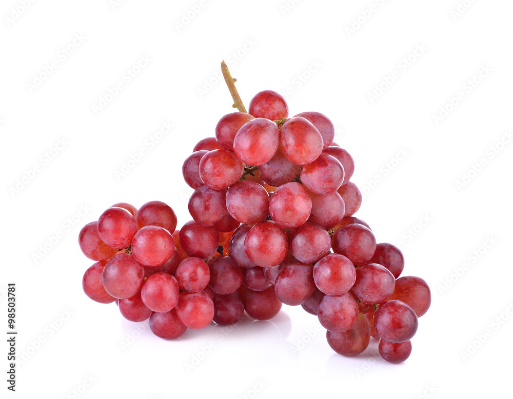 Fresh  red grape on white background
