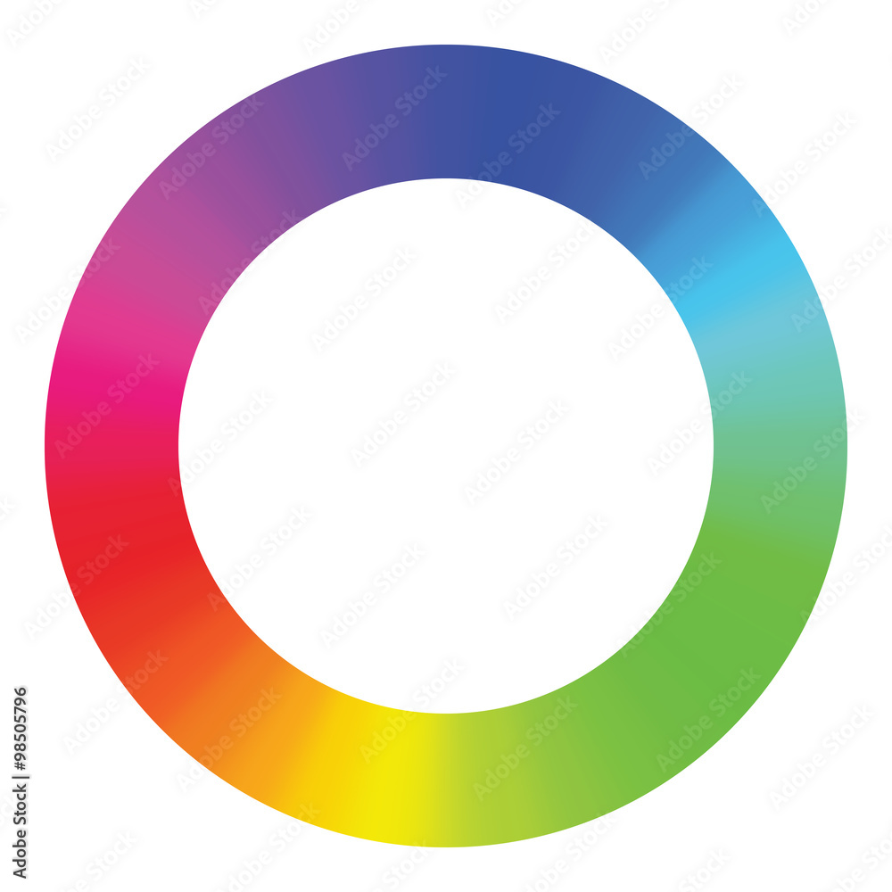 Spectrum color wheel on white background.
Spectrum color wheel on white background.