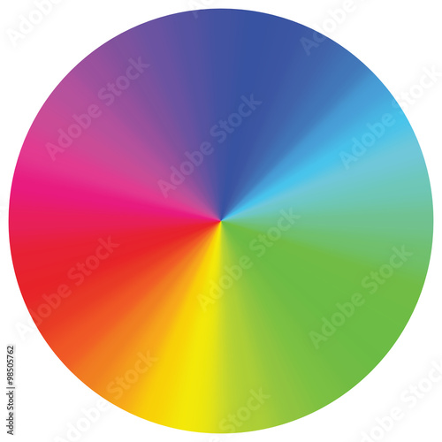Spectrum color wheel on white background.
