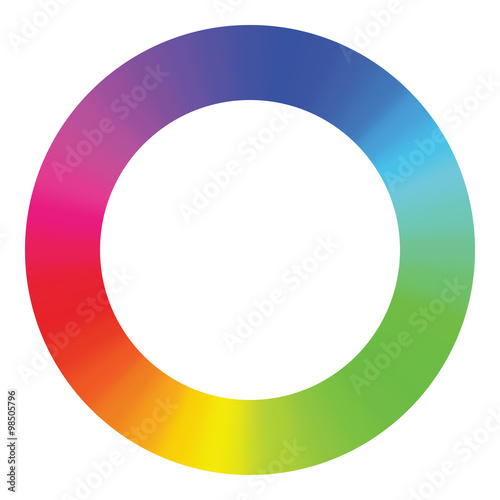 Spectrum color wheel on white background.

