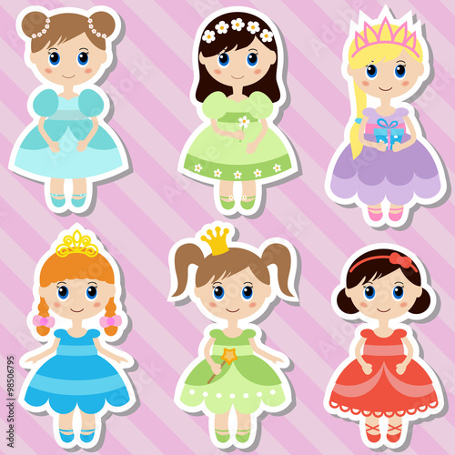 Big set of beautiful princesses.