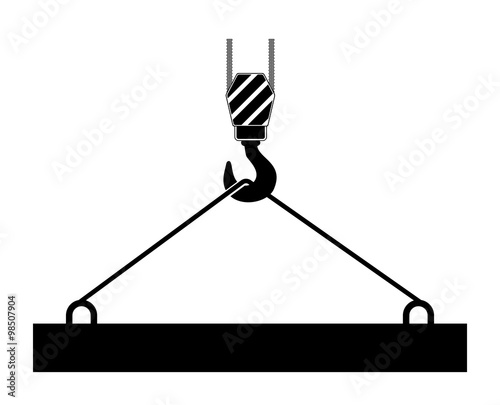crane icon hook with construction