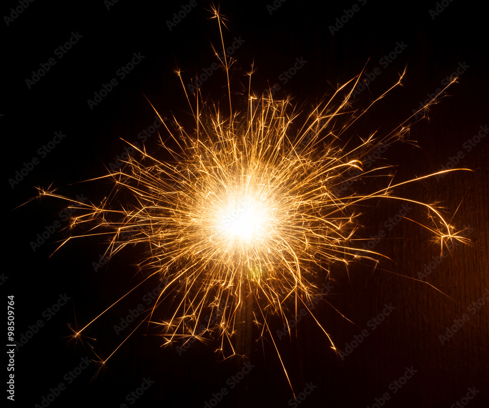 Sparklers isolated on black background