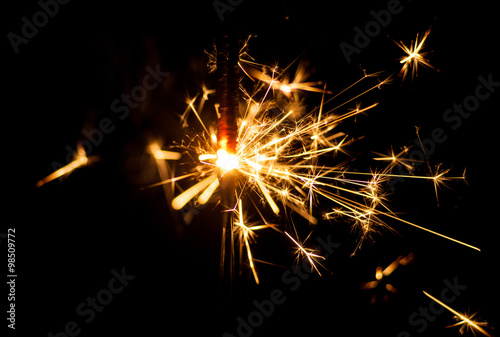 Sparklers isolated on black background