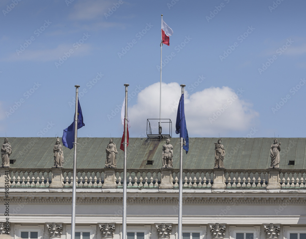 Naklejka premium WARSAW, POLAND - JULY 09, 2015: Presidential Palace in Warsaw, P