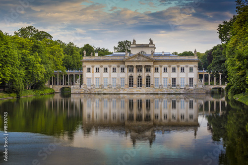 The Lazienki palace in Lazienki Park, Warsaw. Lazienki Krolewski