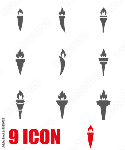 Vector grey torch icon set