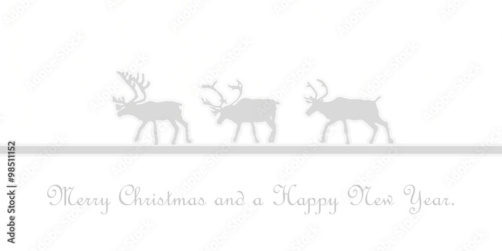 Christmas and silvester card with reindeers.