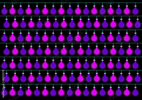 Beautiful colorful lamps on black background,lights