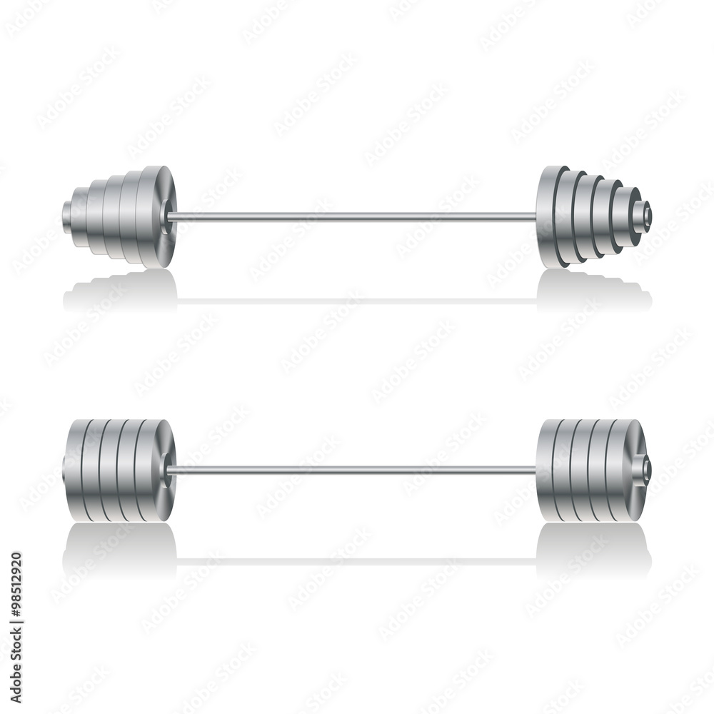 Set barbells, vector illustration. Set barbells, vector illustration.