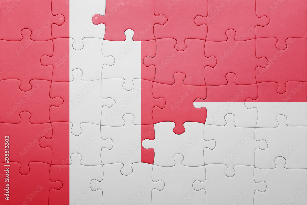 puzzle with the national flag of indonesia and peru puzzle with the national flag of indonesia and peru