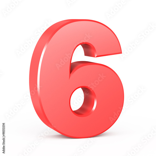 three-dimensional number in red