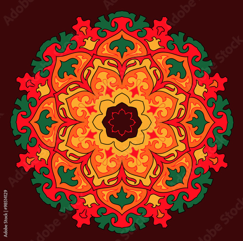 Vector mandala colorful sun