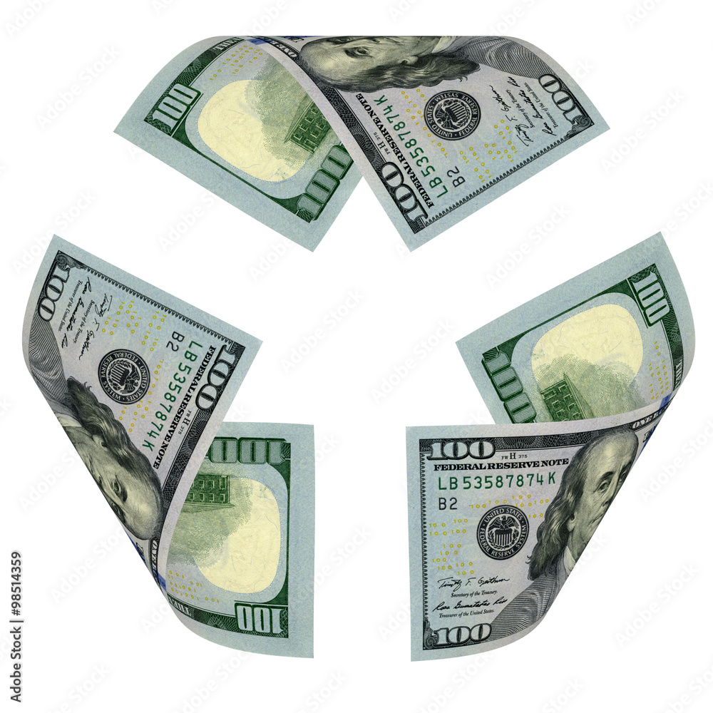 Dollar Bill Recycle Sign Stock Photo Adobe Stock