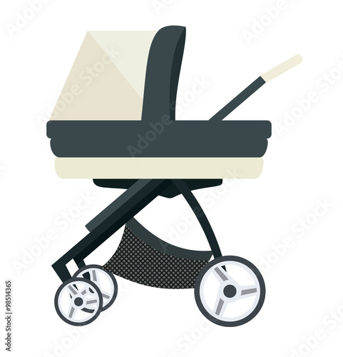 Baby carriage. Illustration on a white background. Transport for Newborns
