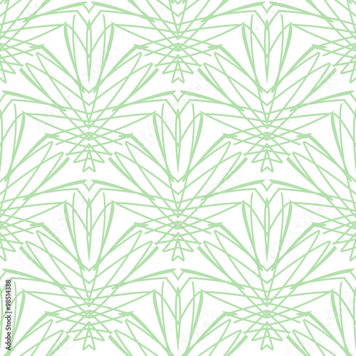 Seamless pattern decorated with green leaves