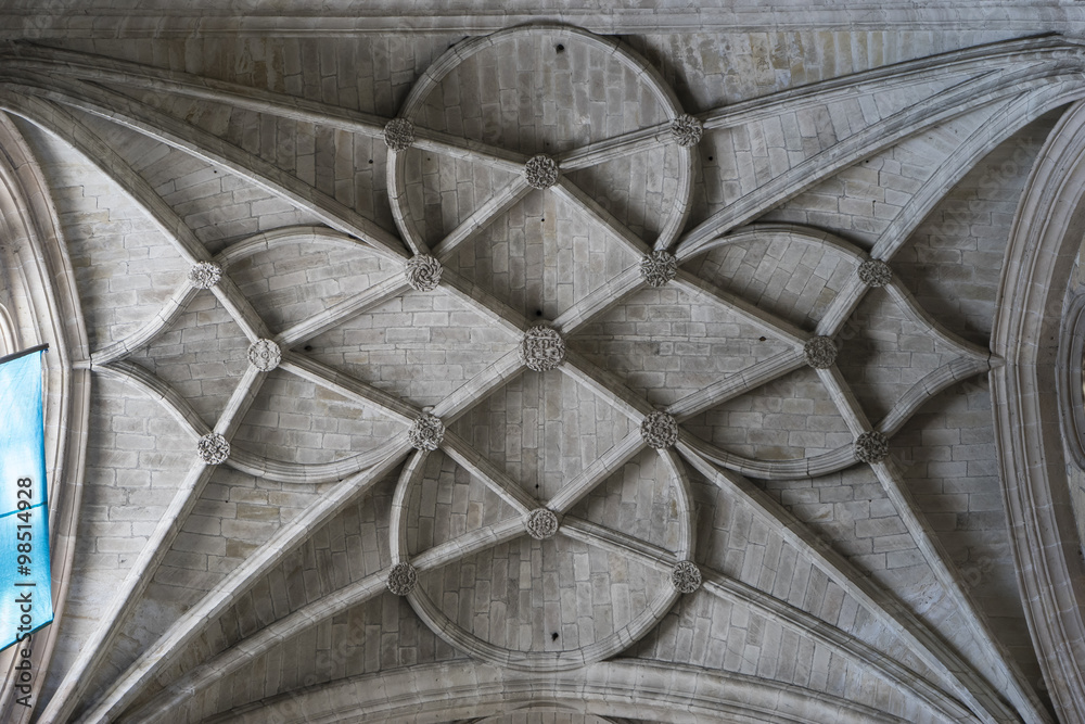 Obraz premium Cupola, Interior of gothic cathedral of Segovia in Spain