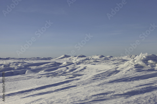 abstract Arctic landscape. snow plain and sky