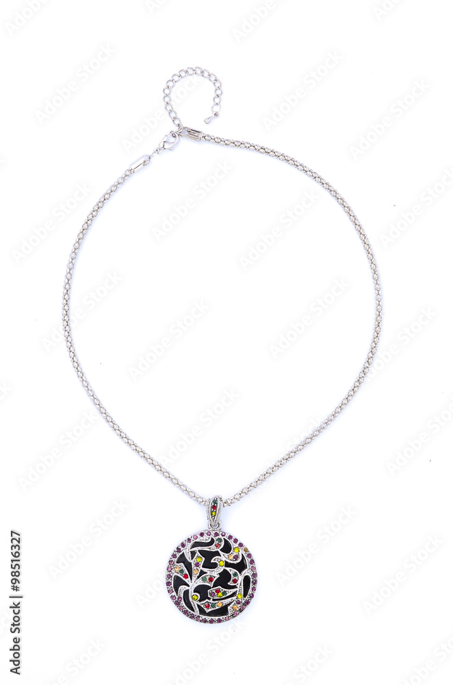 medallion with precious stones isolated on white medallion with precious stones isolated on white