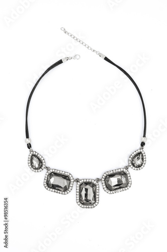 necklace with gems isolated white