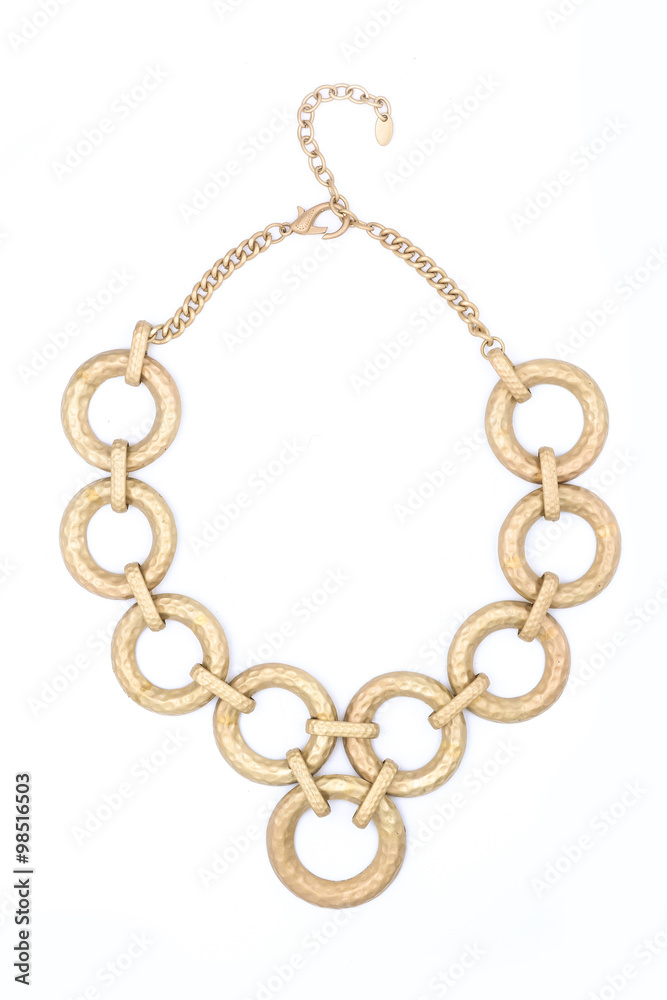 gold necklace isolated on white gold necklace isolated on white