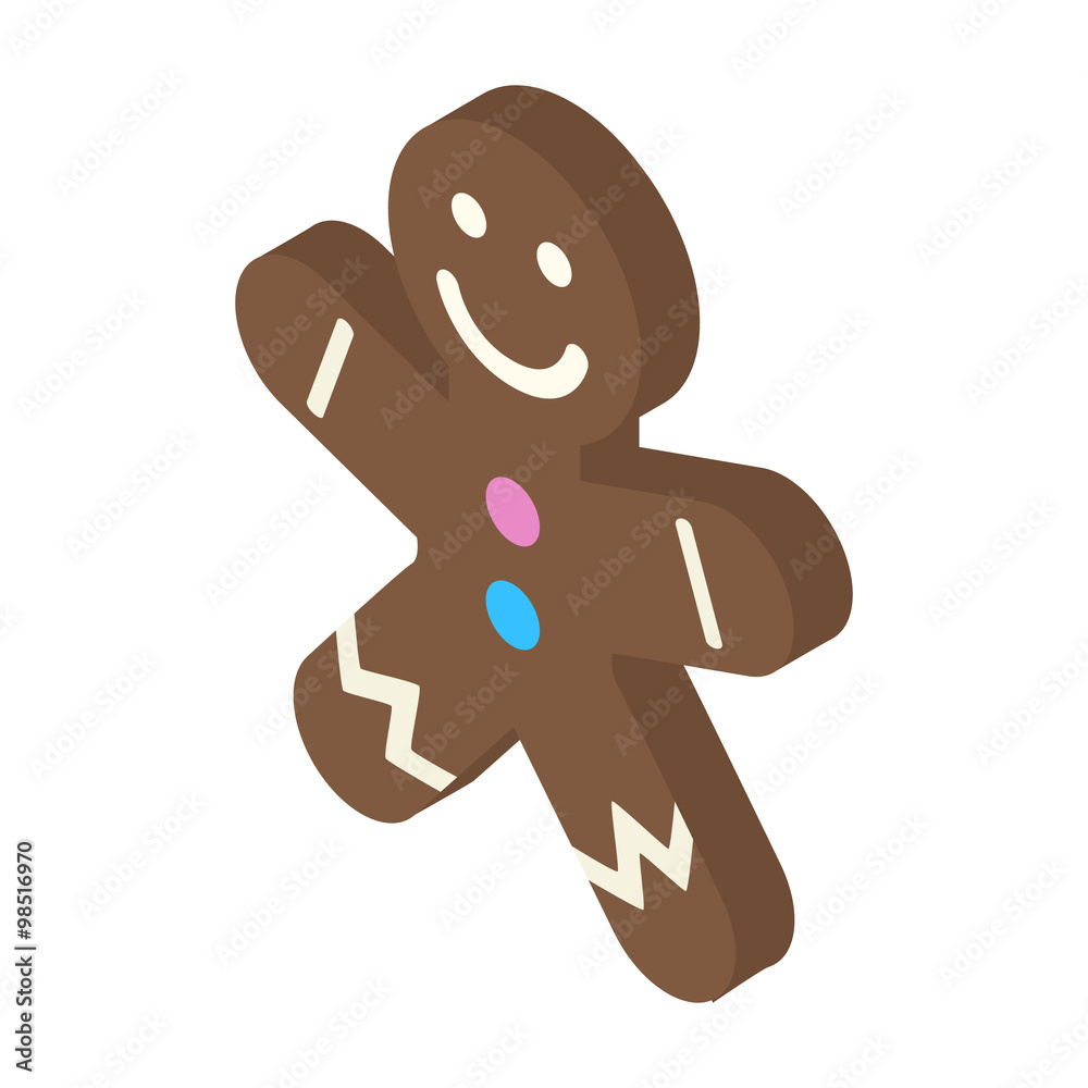 Obraz premium Christmas gingerbread man isometric icon