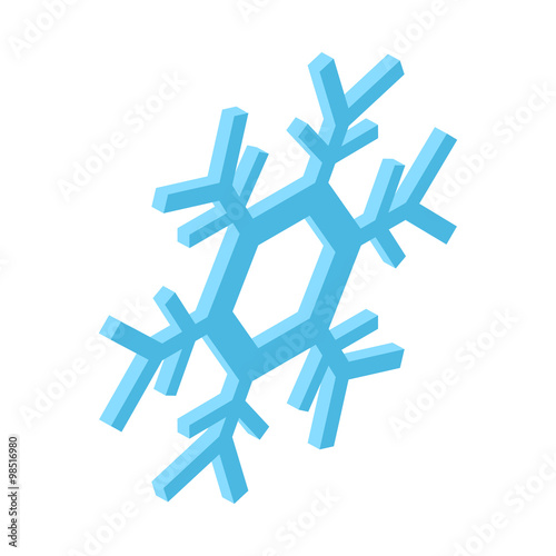 Blue snowflake isometric icon