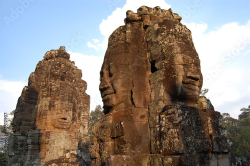 Facce di pietra del tempio di Bayon ad Angkor, Cambogia