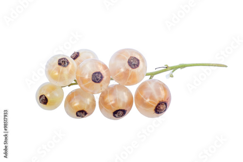 White currant isolated on a white background. Isolated food series.
