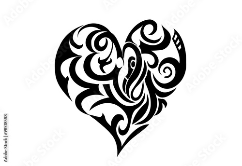 Сердце, Полинезия, татуировка 